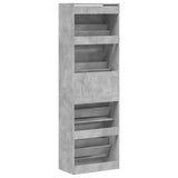 Shoe Cabinet with 4 Flip-Drawers Concrete Grey 60x34x187.5 cm 3214374