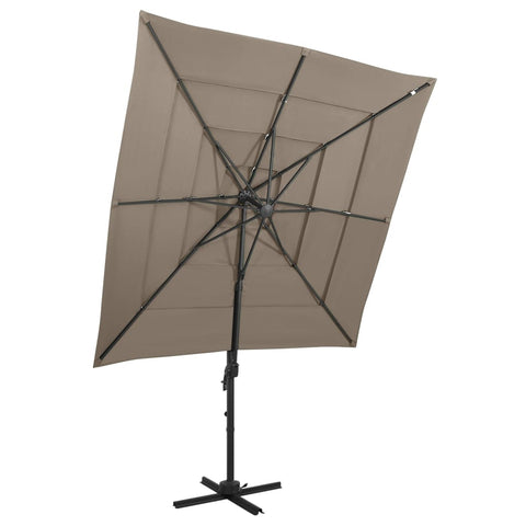 4-Tier Garden Parasol with Aluminium Pole Taupe 250x250 cm 313823
