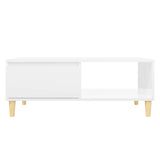 Coffee Table High Gloss White 90x60x35 cm Engineered Wood 806001