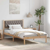 Bed Frame with Headboard Taupe 100 x 200 cm Solid Pine Wood 878212