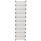 244919 Interlocking Shoe Organiser with 10 Compartments White