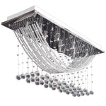 White Ceiling Lamp with Glittering Glass Crystal Beads 8 x G9 29 cm 241391