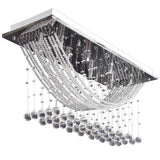 White Ceiling Lamp with Glittering Glass Crystal Beads 8 x G9 29 cm 241391