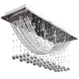 White Ceiling Lamp with Glittering Glass Crystal Beads 8 x G9 29 cm 241391