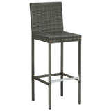 Garden Bar Stools with Cushions 4 pcs Grey Poly Rattan 316671