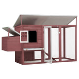 170847 Outdoor Chicken Cage Hen House with 1 Egg Cage Brown Wood