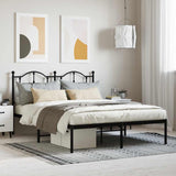Metal Bed Frame without Mattress with Headboard Black 140x200cm 353440