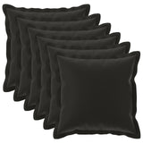 Cushion Cover 6 pcs HOUTEN Black 80 x 80 cm Polyester 921716