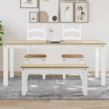 Dining Table PANAMA White 180x90x75 cm Solid Wood Pine 4005710