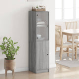 Highboard with Glass Door Grey Sonoma 35x37x142 cm 836446