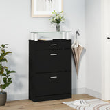 Shoe Cabinet Black 63x24x104 cm Engineered Wood 342564