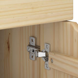 Rolling Cabinet Brown 63.5 x 39 x 65.5 cm Solid Pine Wood 42032397