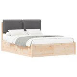 Bed Frame with Upholstered Headboard Dark Grey 140 x 190 cm 3398130