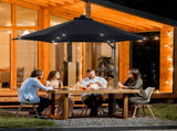 3 Solar LED Cantilever Parasol - Black T3398P319943