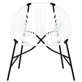 Garden Chair Set 3 pcs Black and White Poly Rattan 4009293