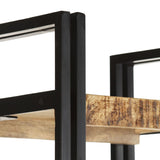 Bookcase Natural wood and black 320616