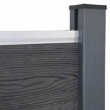 Fence Panel Set Grey 699x186 cm WPC 3211833