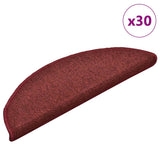Stair Mats 30 pcs 56x17x3 cm Bordeaux Half Round 3365747