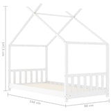 Kids Bed Frame White Solid Pine Wood 80x160 cm 283368