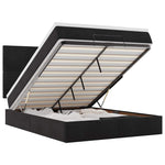 ZNTS Ottoman Bed with Mattresses Black 140x200cm Velvet 3313405