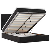 Ottoman Bed with Mattresses Black 140x200cm Velvet 3313405
