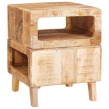End Table with Shelf Brown 40 x 40 x 49 cm Solid Mango Wood 4104553