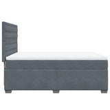 Box Spring Bed with Mattress Dark Grey 140x190 cm Velvet 3290919
