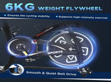 Indoor Stationary Exercise Bike 6kg Flywheel Fitness Cardio Workout Bke Trainer for Home Gym w/ T3398P548516
