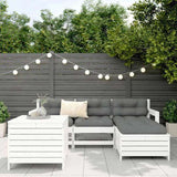 5 Piece Garden Sofa Set White Solid Wood Pine 3250497