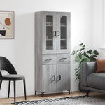 Highboard Grey Sonoma 69.5x34x180 cm Engineered Wood 3198535