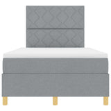 Box Spring Bed with Headboard Light grey 120 x 200 cm Fabric 3339686