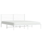 Metal Bed Frame without Mattress with Headboard White 200x200cm 352375