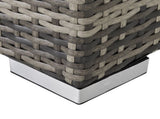 Square PE Wicker Rattan Table with Glass Top - Dark Grey T3398P323875