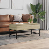 Coffee Table Sonoma Oak 100x50x45 cm Engineered Wood and Metal 845397