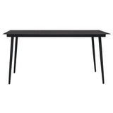 7 Piece Garden Dining Set Black PVC Rattan 3060271