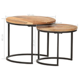 Nesting Tables 2 pcs Solid Acacia Wood 286186
