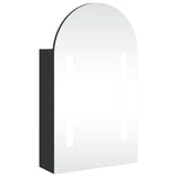 Bathroom Mirror Cabinet with LED Light Arched Black 42x13x70 cm 357975