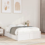 Bed Frame without Mattress White 135x190 cm Double Solid Wood Pine 3282385