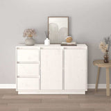 813805 Sideboard White 111x34x75 cm Solid Wood Pine