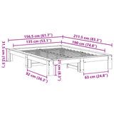 Bed Frame without Mattress 135x190 cm Double Solid Wood Pine 3308747