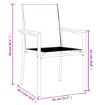 Garden Chairs 4 pcs Black 55x61.5x90 cm Textilene and Steel 3187085