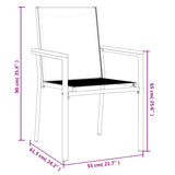 Garden Chair Set of 2 Black Textilene, powder-coated steel Medium 364099