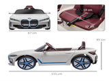 BMW i4 Licensed 12V Kids Electric Ride-On Car, White, Red and Light Blue T3398P348393