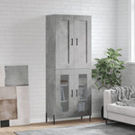 Highboard Concrete Grey 69.5x34x180 cm Engineered Wood 3199629