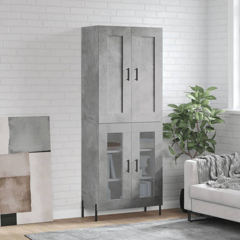 Highboard Concrete Grey 69.5x34x180 cm Engineered Wood 3199629