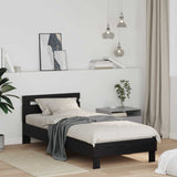 Bed Frame Black Oak 75 x 190 cm Engineered Wood 8003738
