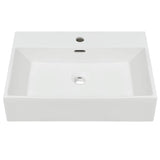 142347 Basin with Faucet Hole Ceramic White 60,5x42,5x14,5 cm