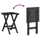 Rocking Chairs 2pcs with Foldable Table Black Solid Wood Poplar 3281590