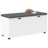 Hall Bench White 100 x 38 x 46 cm Engineered Wood and Fabric 891488