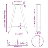 Dining Table Legs A-Shaped 2 pcs White 60x cm Steel 4012849